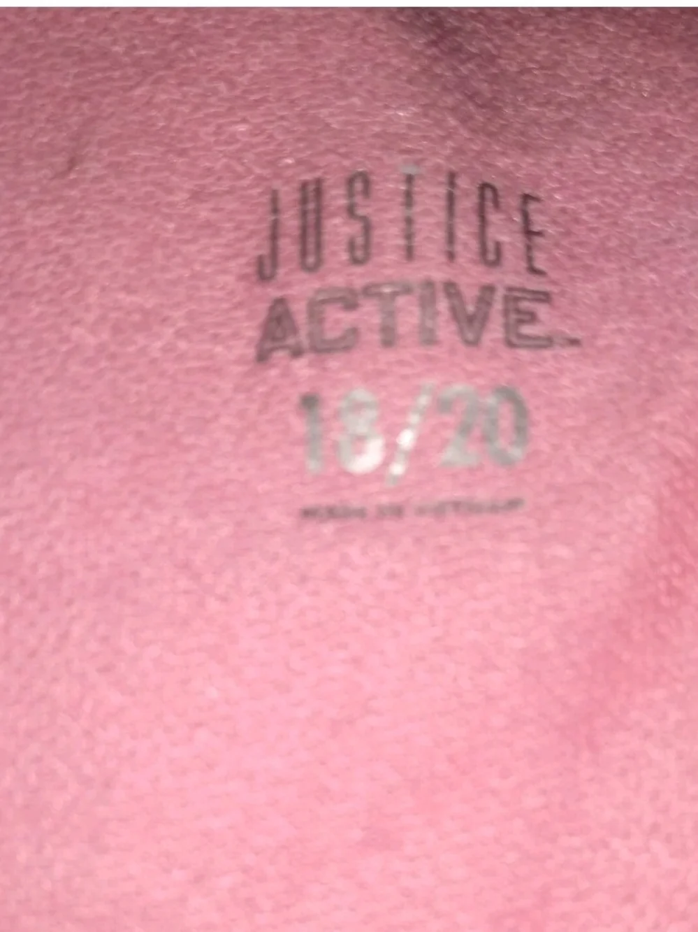 Justice Pink Long Sleeve Top with Metallic Accent Text